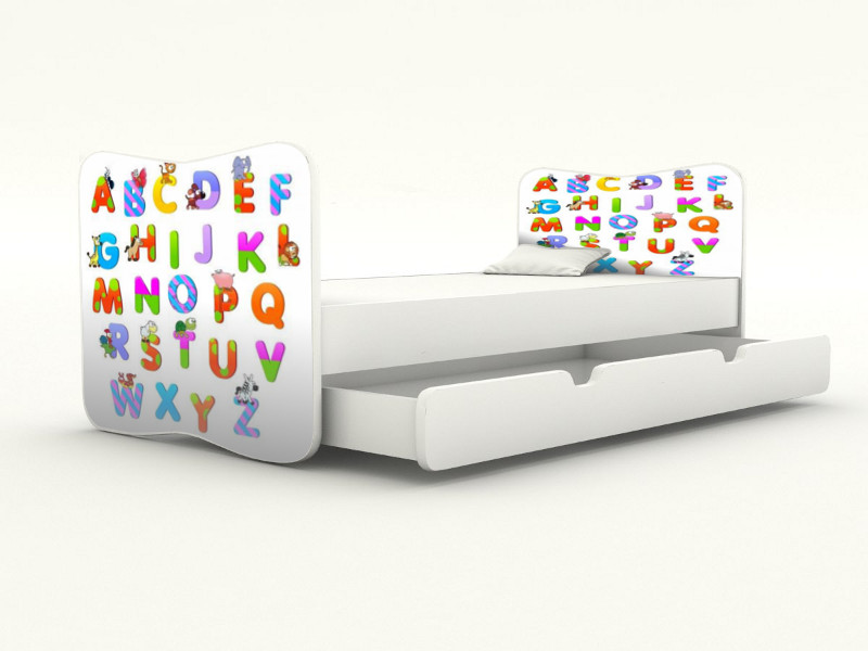 Becks posteľ bez bočnice + úložný priestor Abeceda